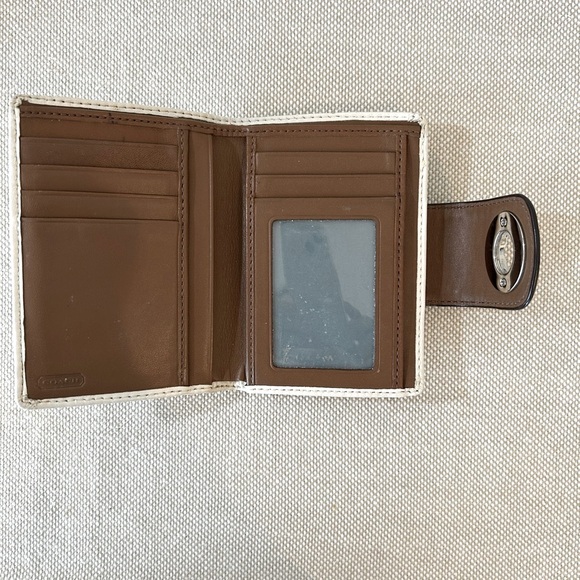 Coach Off White and Snakeskin Print Leather Wallet - Picture 3 of 3